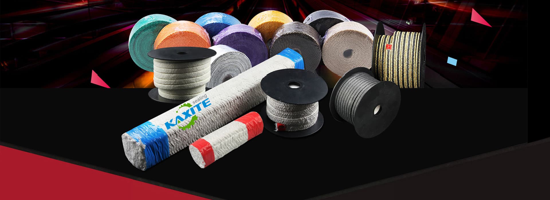 ለቫልቭ ግንድ መታተም የተጠለፈ ግራፋይት እና የ PTFE ማሸጊያዎች